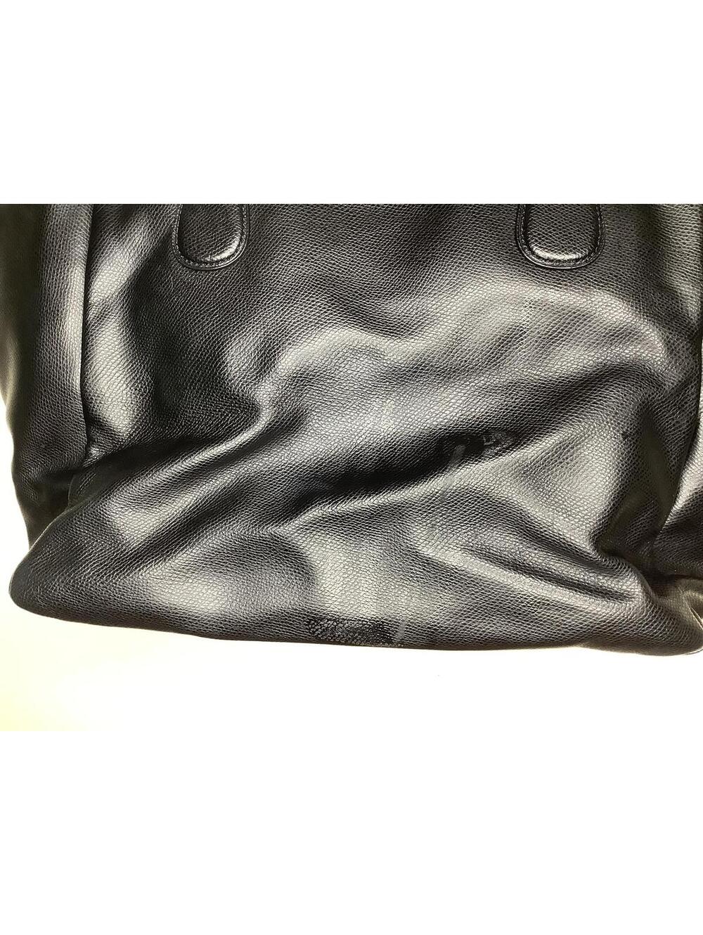 < Coach Black Leather Large Diaper Tote Bag > - Picture 7 of 13